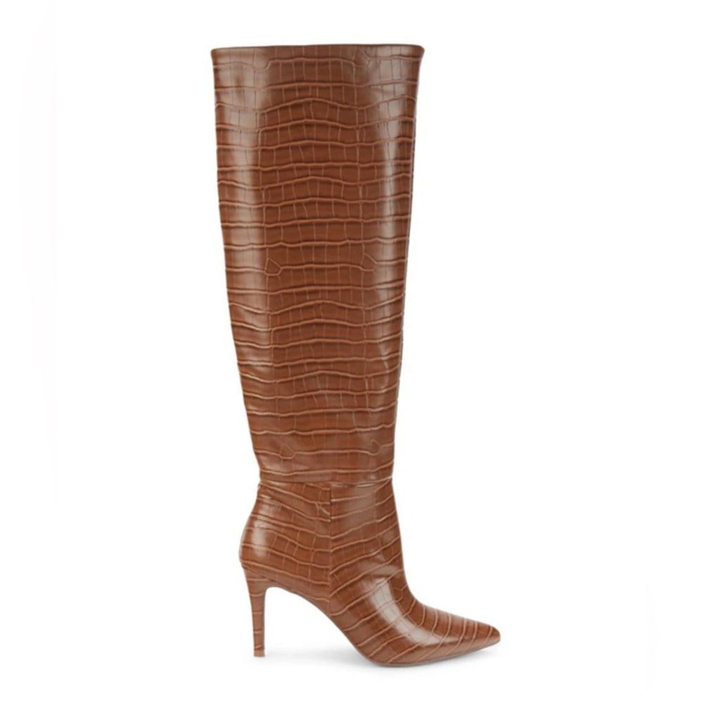 Steve Madden Lanet Croc Embossed Leather Boots